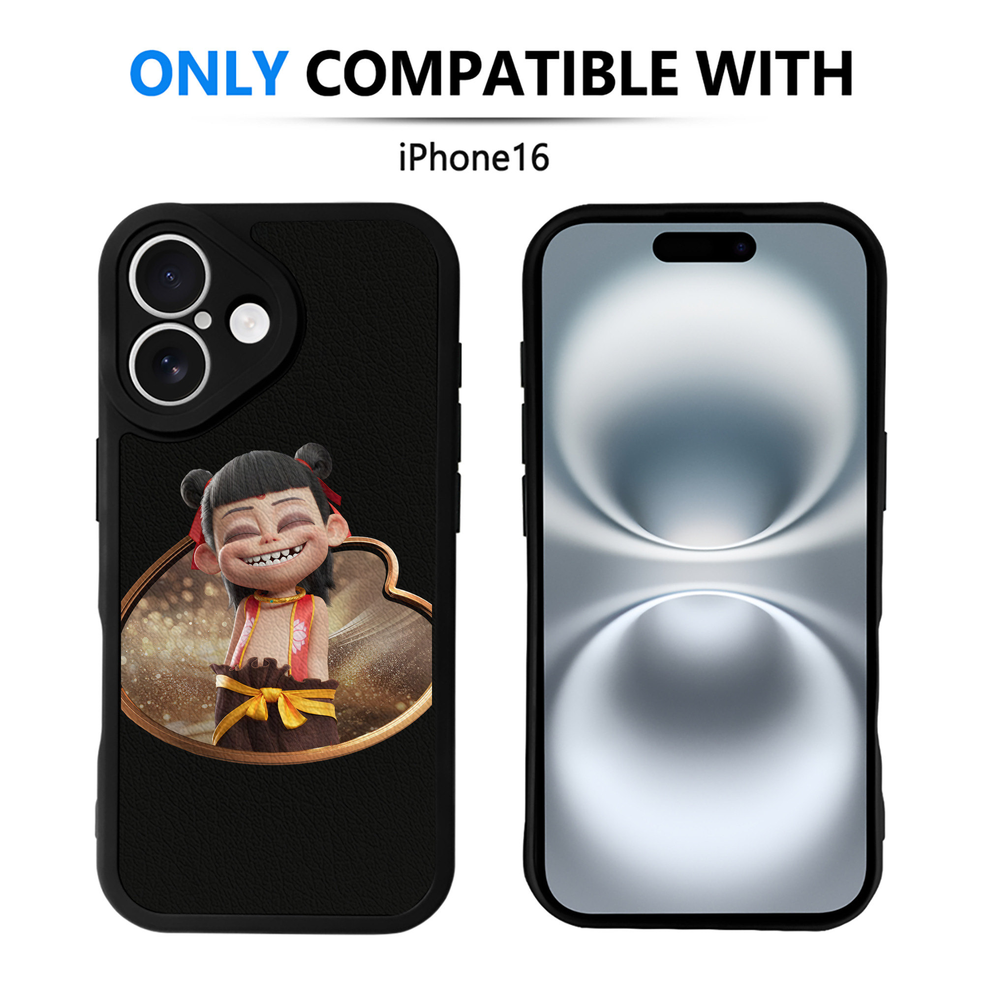 （画像用） Ne Zha 2 ナタ 魔童の大暴れ 【iPhone 16シリーズ対応】シリコンスマホケース（レザー調） 材質：シリコン
